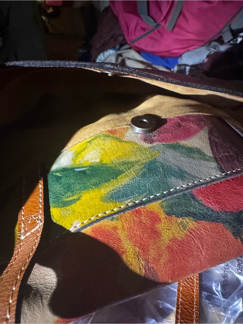 Patricia Nash Floral Leather Tote Bag in Multi-Color EUC Beautiful - Picture 7 of 7